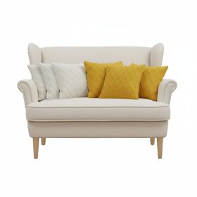 SOGA 6PC 45cm Cream & Sunshine Yellow Diamond Knit Pillow Covers Set
