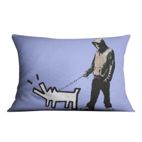 Banksy Keith Haring Dog Blue Cushion (Insert: Without Insert, size: 14" X 14")