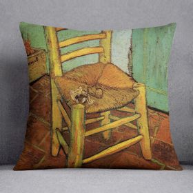 Vincent's Chair with His Pipe by Van Gogh Cushion (Insert: Without Insert, size: 18" X 18")